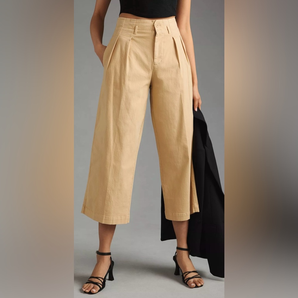 Anthropologie Maeve Remi Wide Leg Crop Chino Pant Size 2